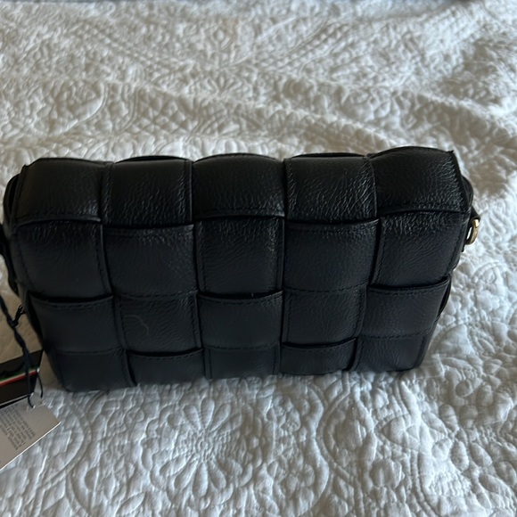 Viola Castellani Black Woven Leather Crossbody Bag - Picture 4 of 14